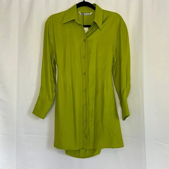Zara Mini Button Down Collar Dress - Picture 3 of 7